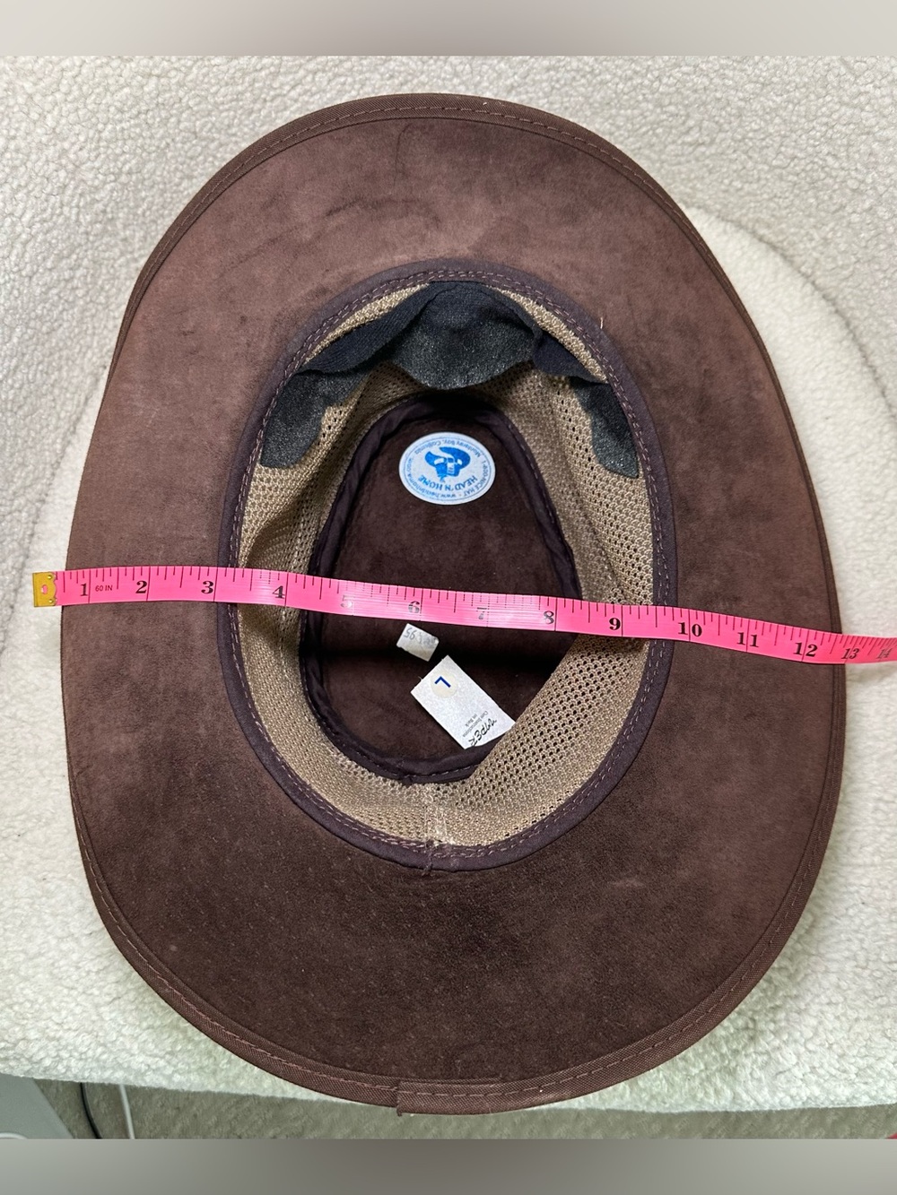 Head N Home Hat Brown Outback Men Leather Mesh Safari Western Cowboy Wide Brim L - Picture 9 of 12